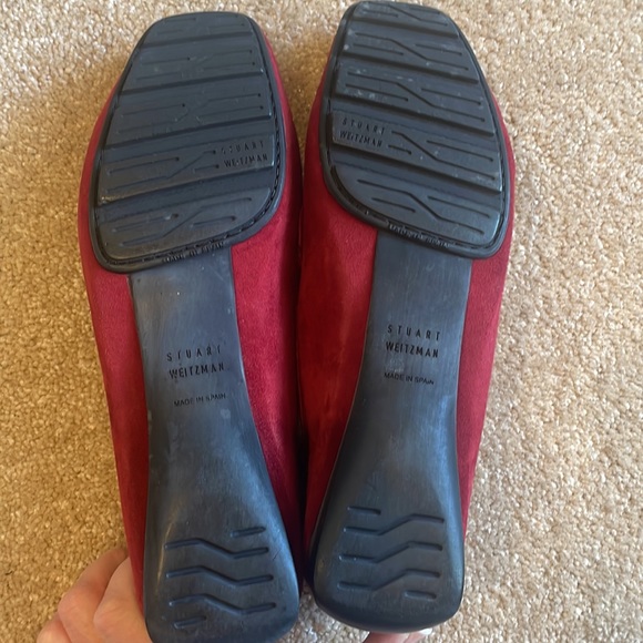 Stuart Weitzman, red suede, Murphy mock size 9 in excellent used condition - Picture 5 of 6
